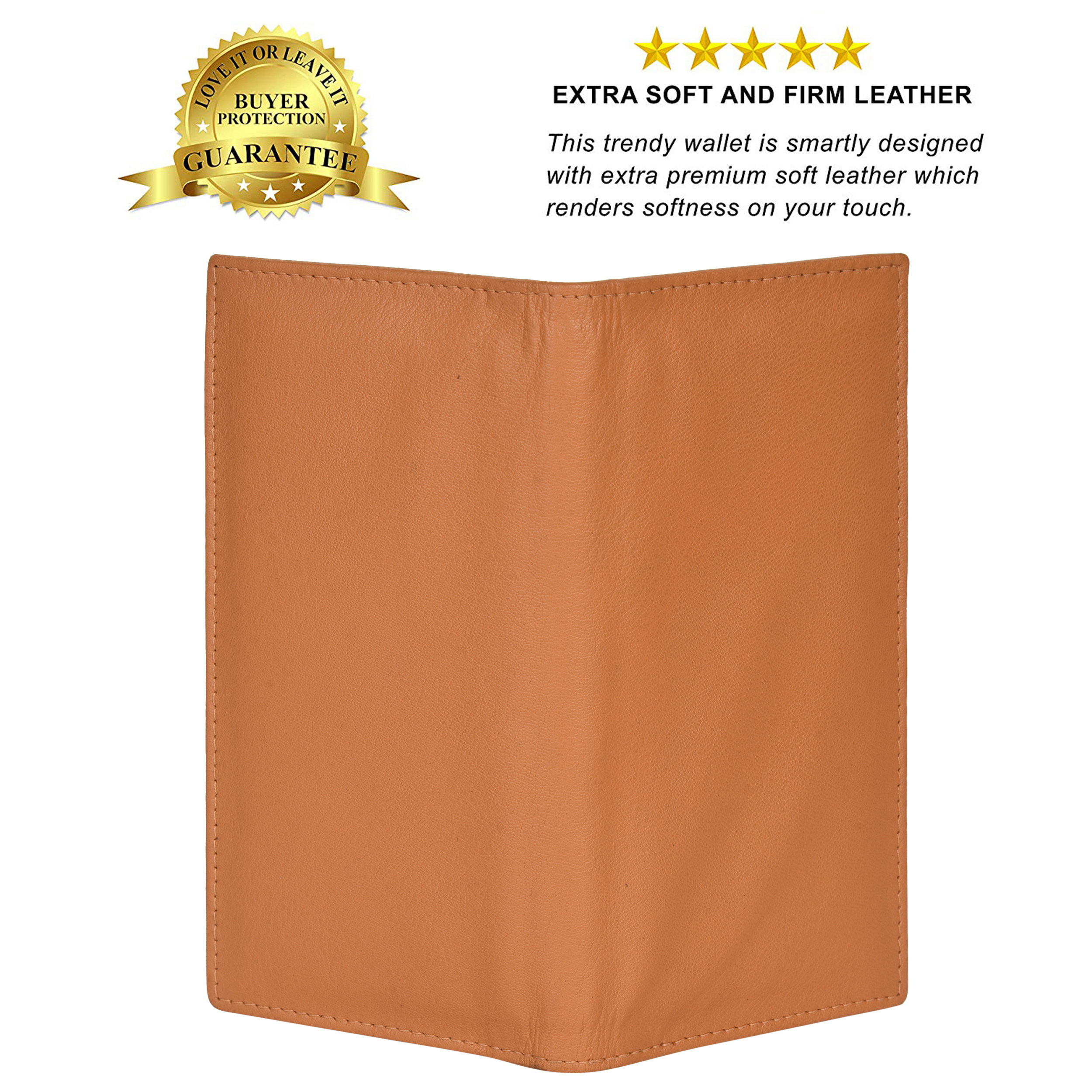 Leatherboss Genuine Leather Hand Crafted Checkbook Cover Top tear n