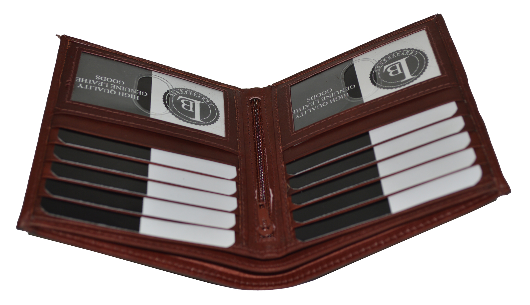 Rfid Blocco 2 Id Bifold Hipster Portacarte Premium Pelle Leatherboss