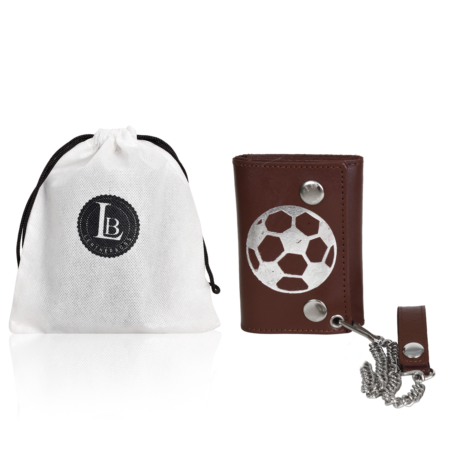 Portafoglio Uomo Triplo Con Catena Biker - Vera Pelle Nera - Foto 14