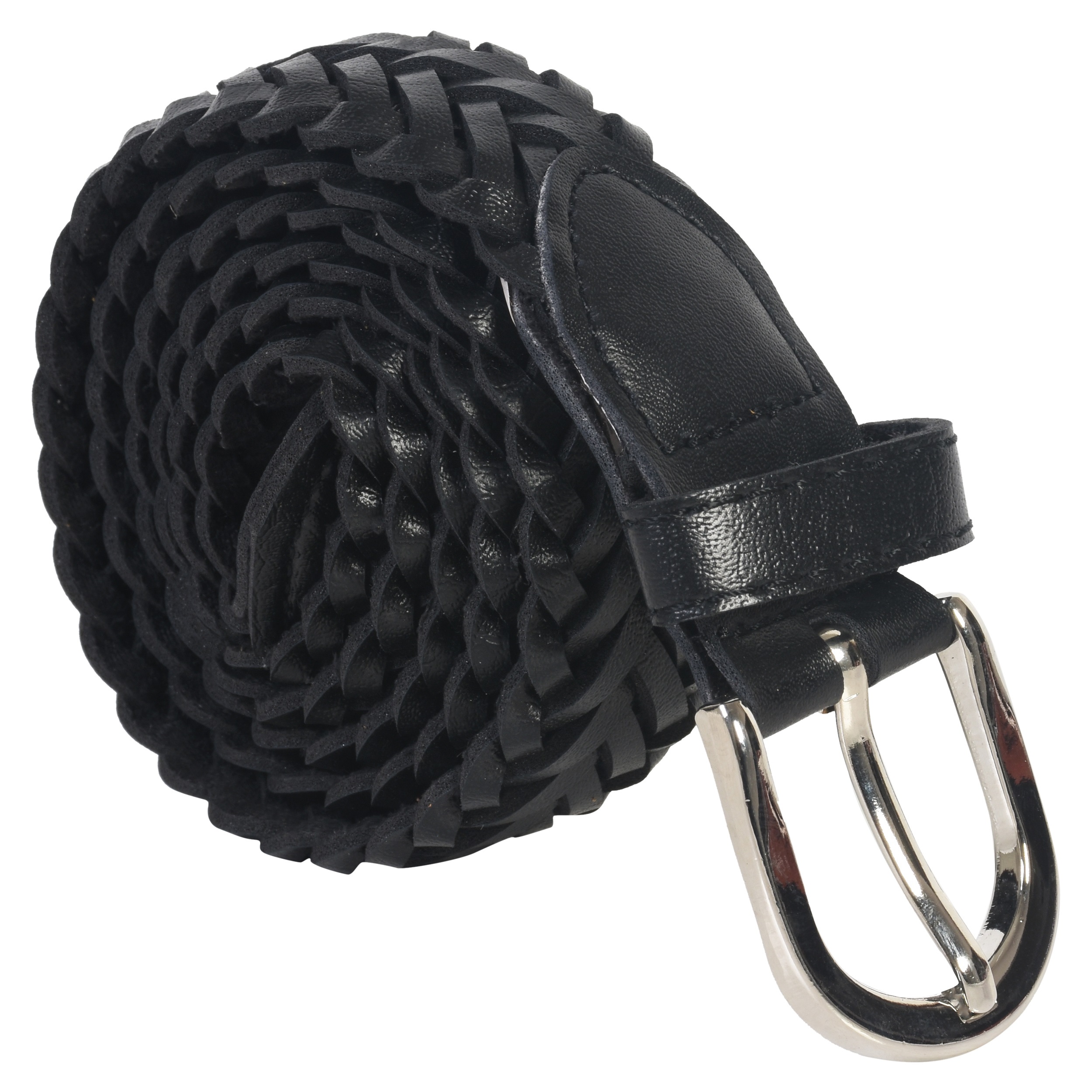 Leatherboss Genuine Leather Men Casual Belt Braided, Black eBay