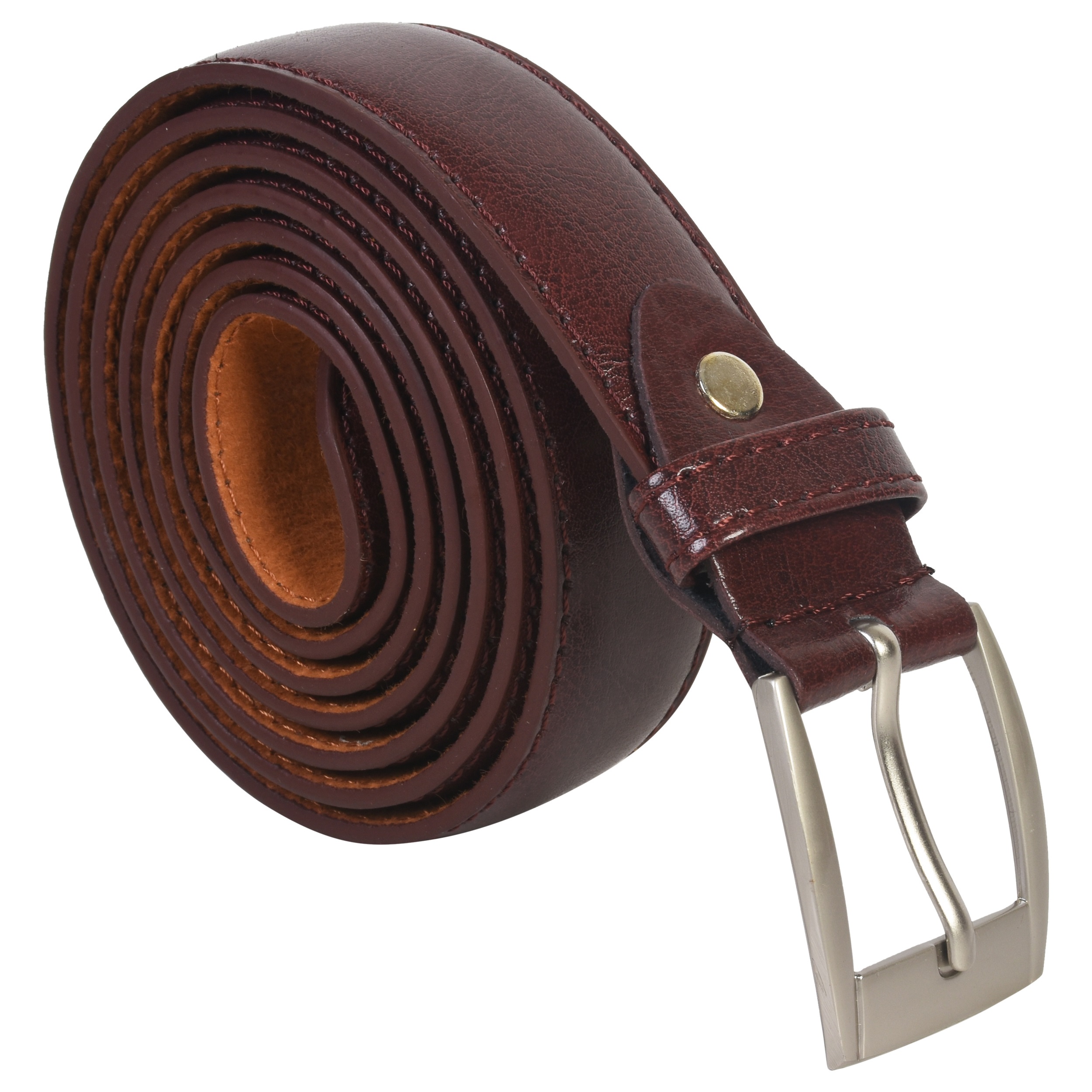 Leatherboss Genuine Leather Men Big and Tall Size 60" Dress Belt, Brown